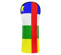 Golf Club Head Covers Premium Leather Headcovers with Interchangeable No. Tags for Driver Fairway Wood Hybrid National Flag of The Central African Republic
