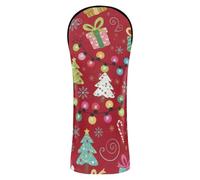 Golf Club Head Covers Premium Leather Headcovers with Number Tag for Driver, Woods and Hybrid Christmas Red Colorful Christmas Elements
