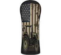 Golf Club Head Covers Waterproof Headcover with Interchangeable No. Tags for Woods and Driver Fairway Hybrid Camouflage Flag Tractor Military Farm Truck Patriotic Farmer