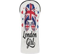 Golf Club Head Covers Waterproof Headcovers with Interchangeable No. Tags Designed to Fit All Woods and Drivers London Girls with British Flag Glasses