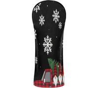 Golf Club Head Covers Waterproof Headcovers | with Number Tag for Driver & Fairway Woods Christmas Red Buffalo Plaid Gnomes Christmas Tree