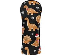 Golf Club Head Covers Waterproof Headcovers with Number Tag for Driver, Woods and Hybrid Gingerbread Dinosaur Funny Christmas Cookies Graphic