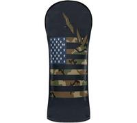 Golf Club Head Covers Waterproof Headcovers with Number Tags for Driver, Fairway Wood Hybrid Camouflage Duck Camouflage USA USA Flag Duck Hunting