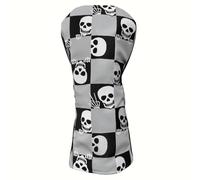 Golf Club Headcover for Drivers Fairway Woods Hybrids - 1pc or 3pcs Fun Skull Driver Headcover, 3 Wood Fairway Wood Head Cover, Hybrid Headcover, Golf Club Covers for Hybrids (1x Driver Cover)