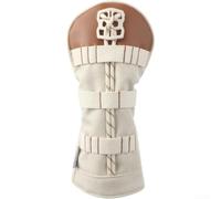 Golf Club Headcover Leather Oxford Driver 1W Brown | Leather and Oxford cloth, prevents scratches, impacts, wear, driver 1W compatible, brown classic look