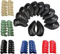 Golf Club Headcovers Iron Synthetic Leather Deluxe Value 12 Pcs/Set, Golf Head Covers with Number Printed Durable Light for Men Women Universal Fit All Irons Clubs
