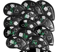 Golf Club Headcovers Iron Synthetic Leather Deluxe Value 12 Pcs/Set, Golf Head Covers with Number Printed Durable Light for Men Women Universal Fit All Irons Clubs (Carbon)
