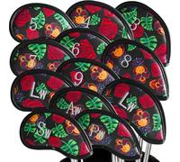 Golf Club Headcovers Iron Synthetic Leather Deluxe Value 12 Pcs/Set, Golf Head Covers with Number Printed Durable Light for Men Women Universal Fit All Irons Clubs (Carmine)