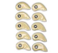 Golf Club Headcovers Irons Set 10 Pcs Club Iron Head Covers Gold, 360-Degree Full-Body Drop Protection with Slim-Fit Design and Easy Access to Charging Port and Buttons