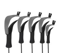 Golf Club Headwear Golf Headgear | 5 Piece Golf Hybrid Headcover Long Neck Protective Club Covers - Non-slip Wooden Hybrid Headcover with Number Labels for Fairway Woods Driver Hy