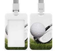 Golf Club Id Badge Holder with Lanyard, Clear Vertical Card Protector Waterproof, Breakaway Safety Neck Strap, Heavy Duty Name Tag Holder for Nurse Teacher Officer Staff Women Men