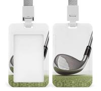 Golf Club Id Badge Holder with Lanyard, Clear Vertical Card Protector Waterproof, Breakaway Safety Neck Strap, Heavy Duty Name Tag Holder for Nurse Teacher Officer Staff Women Men