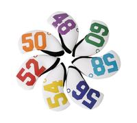 Golf Club Iron Head Covers 7 Piece Set 48 50 52 54 56 58 60 Degrees Wedge Headcovers Protectors White with Multi-Coloured Numbers