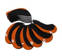 Golf Club Iron Head Covers Wilson Brand, Premium Leather, Protective, Universal Fit for Right and Left-Handed Golfers, 10Pcs (Orange)