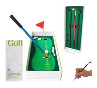 Golf Club Pen Set | Fluid Writing Toy - Miniature Golf Putting Game for Office - for Golfer Father Boyfriend Husband Sports Lovers Office School Work Study Home