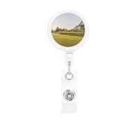 Golf Club Print Retractable Badge Holder with Clip Name Card Holders for Office Worker Doctor Nurse
