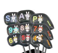 Golf Club Protector Covers - 9 Pieces Spring Rabbit Design - Easy Slip On Club Head Cover for Men Women Girlfriend Mom Dad Grandpa Lovers