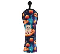 Golf Club Protectors Pizza Cat Golf Club Head Covers with Number Tags for Wood Hybrid Women Men, PU Leather