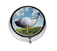 Golf Club This Small, Printed, Round Pill Box is a Portable Pill and Vitamin Organizer Perfect for Pockets, Purses, and Travel.