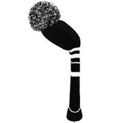 Golf Club Wood Head Covers Pom Value 1 3 Pack, Premium Knitted Driver and Wood Protection with Secure Elastic Fit, Stylish Classic Striped Design for Men & Women Choose (Black&White-Driver-1 Pcs)