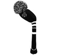 Golf Club Wood Head Covers Pom Value 1 3 Pack, Premium Knitted Driver and Wood Protection with Secure Elastic Fit, Stylish Classic Striped Design for Men & Women Choose (Black&White-Hybrid-1 Pcs)