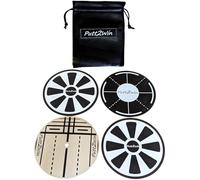 Golf Compact Putting Mirror with Target Ghost Holes in a Drawstring Bag Great Training Set of Practice Aids and a Great Golf Gift (4 Pack)