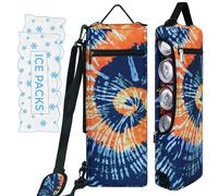 Golf Cooler Bag Plus Ice Pack Soft Sided Insulated Cooler Bag- Holds 6 Pack of Cans or 2 Wine Bottles - Grey Camo Golf Beer Sleeve Black Fits Discreetly in Golf Bags