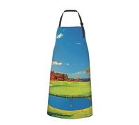 Golf Course 1 Printed Chef Apron for Men Women Adjustable Bib Apron Funny Cooking Aprons with Pockets