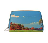 Golf Course 1 Printed Cosmetic Bags for Women Mom, Small PVC Leather Travel Makeup Bag Cute Gifts Toiletry Bag with Zipper