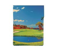 Golf Course 1 Printed Laptop Case 13-Inch Leather Laptop Sleeve Computer Bag Cover for Travel, Work, Business