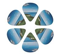 Golf Course 6 Pack Guitar Picks with Organizer Storage Box, Thin-Medium-Heavy Picks Handmade Plectrums Guitar Plectrums Bass Ukulele Picks Acoustic Guitar Lovers Gift