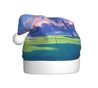 Golf Course Adult Holiday Hat â€“ Festive Party Hat With Plush Piping And Pom-Pom, Durable Print Design, Perfect For Christmas, New Year'S, Halloween, And More