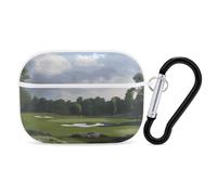 Golf Course AirPods Pro 2 Case Cover, Shockproof Hard Shell Protective Case for Women Men, Compatible with Airpod Pro Case 2nd/1st Generation with Keychain-White