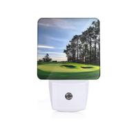 Golf Course and Tree Print Plug-in Night Light for Bedroom Hallway Dorm Living Room Illumination Home Decor