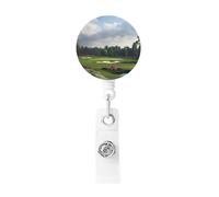 Golf Course Badge Reel Retractable Badge Holder with Keychain Id Clips for Badges Lightweight Plastic Name Card Holders for Nurses Office Teacher
