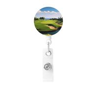 Golf Course Badge Reels Retractable with Belt Clip, Lightweight Plastic Name Card Holder Retractable Keychain ID Badge Holder Funny Name Badge Clip for Work Nurse Gifts
