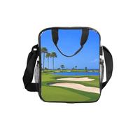 Golf Course By The Sea Print Clear Pvc Waterproof Tote Transparent See Through Lunch Handbag,Travel Toiletry Bag,Women Men Work Shopping
