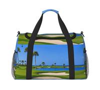 Golf Course by The Sea Print Womens Sports Bags Travel Bag -Duffel Bags for Men,Small Medium Weekender Overnight Bags for Women,Sport Gym Bag