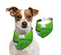 Golf Course,Dog Bandanas Cotton Pet Scarf Adjustable Bibs for Pet,L