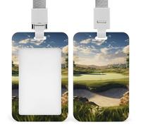 Golf Course Heavy Duty Id Card Badge Holder Plastic Name Tag Badge Holder with Clear Window Waterproof Card Protector Sleeve for Nurse Doctor Teacher Office Employee