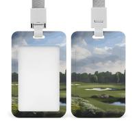 Golf Course Id Badge Holder,Name Tag Holder with Detachable Lanyard,Waterproof Design Id Card Holder for Office, Workplace