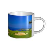 Golf Course Large Capacity Ceramic Mug, Delicate Body, Thick Body, Simple and Elegant