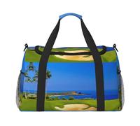 Golf Course Large Travel Duffle Bag with Shoulder Strap,Water-Resistant Twill Weekender Bag for Men Women,Spacious Carryall Gym Bag