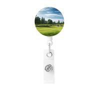 Golf Course Lawn Badge Reels Retractable with Belt Clip, Lightweight Plastic Name Card Holder Retractable Keychain ID Badge Holder Funny Name Badge Clip for Work Nurse Gifts