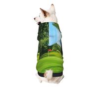 Golf Course Lawn Print Dog Hoodie For Small Dogs, Warm, Soft, And Breathable Sweatshirt, Easy To Wear Jumper, Pet Winter Weather Coat Pullover