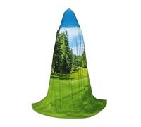 Golf Course Lawn Print Hooded Cape For Teenagers Comfortable And Durable Costume Cape For Halloween