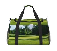 Golf Course Lawn Print Travel Tote Bag 50 x 33 x 26 Folding with Should Strap & Dual Handles for Weekend Trips, Gym, Business Travel & Airport Carry-On