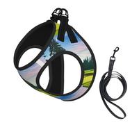 Golf Course Lawn Small Pet Harness Vest - Full Print Design, Adjustable and Reflective for Safety, Suitable for Small Cats and Dogs Pet leash vest