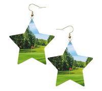Golf Course Lawn Women's Fashion Earrings, Celestial Dangle Earrings, Star Shape Jewelry for a Versatile