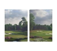 Golf Course Leather Passport Holder Handmade Passport Cover with Card And Ticket Slot Easy Access Passport Case Passport Wallet Passport Holder for Women And Men, style, 20.3x13.8cm